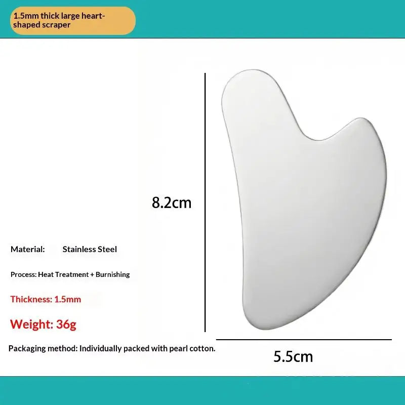 Stainless Steel Gua Sha Scraper Heart Shape Universal Face Massager Qme D
