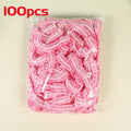 100pcs/set Disposable Shower Caps Plastic Waterproof Headgear Pink Spa Salon Hotel Hair Dye Women Elastic hair Cap Bathroom Qme 100pcs-pink