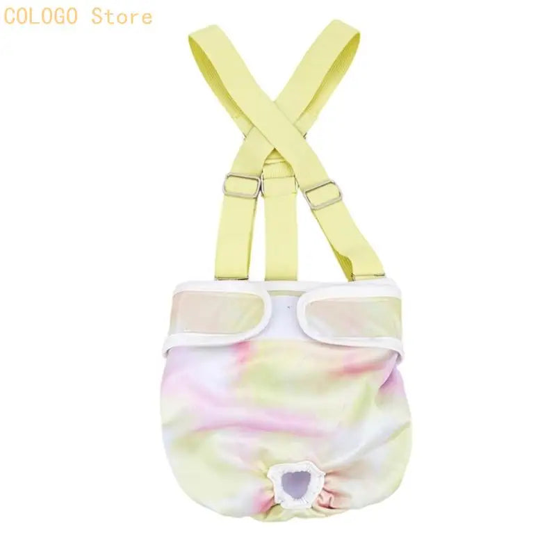 Pet Dog Suspenders Female Diaper Puppies Adjustable Harnesses Belly Qme yellow XS CN
