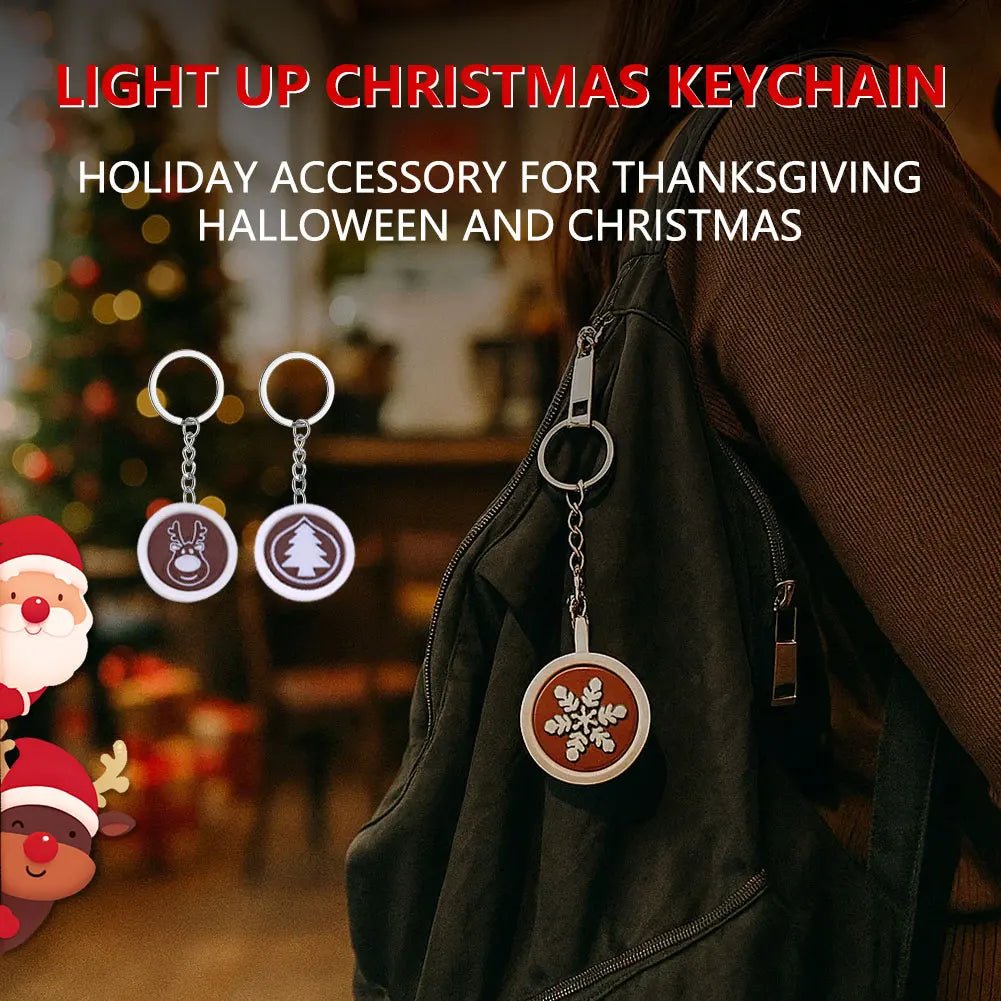 Christmas Coffee Cup Keychain Cute Charms Glow Dark White Parts Gifts Qme