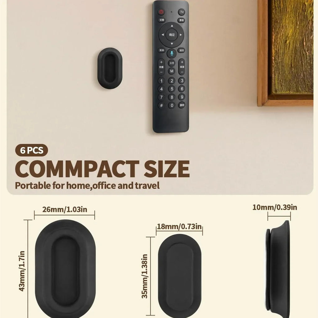 6 Pack Magnetic Remote Control Holder Wall Mount Soft Silicone Remote Control Caddy with Strong Adhesive Remote Holder Qme Default Title