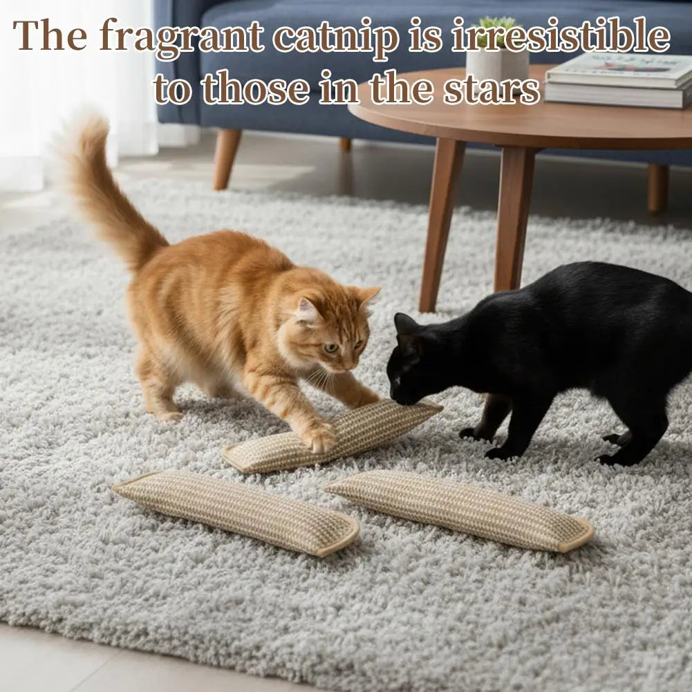 Fun Catnip Pillow Cat Interactive Toy Indoor Kitten Scratching Kicker Qme
