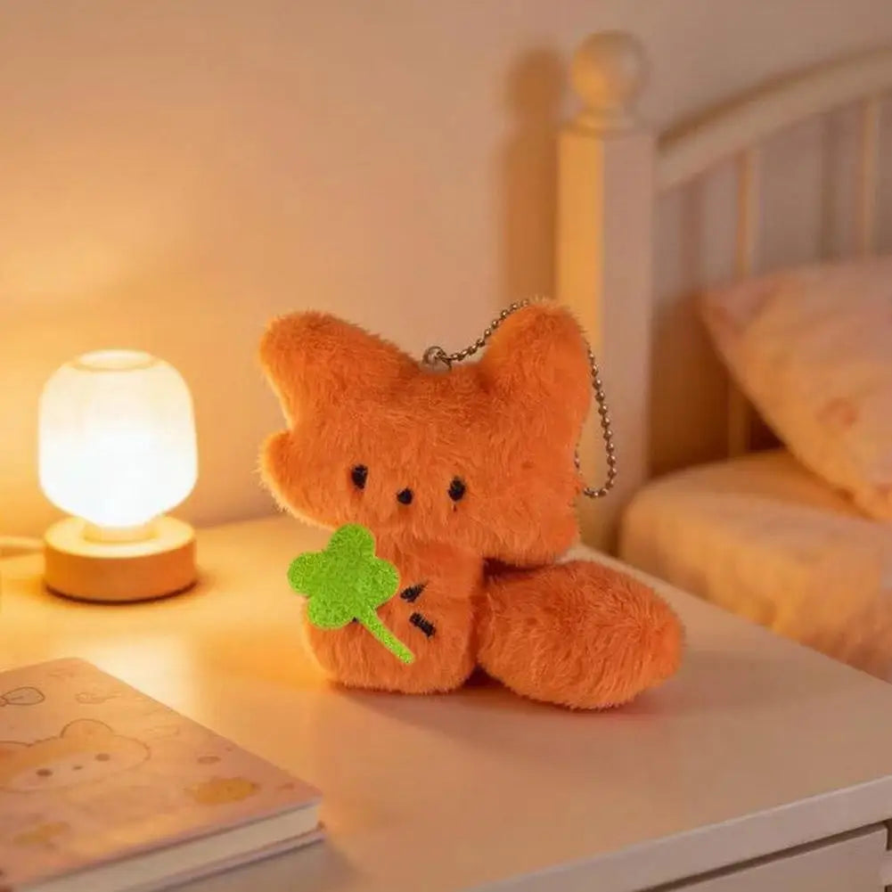 Fox Plush Doll Keychain Cute Animal Pendant Nose Bag Hanger Couple Qme