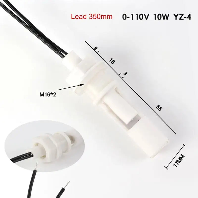 Horizontal Float Sensor Switch Side Mount Liquid Water Level Sensor Controller PP Automatic Water Pump Switch Aquarium Tank Pool Qme F