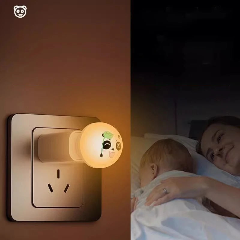 USB Panda Artificial Smart Voice Controlled Night Light Bedside Qme