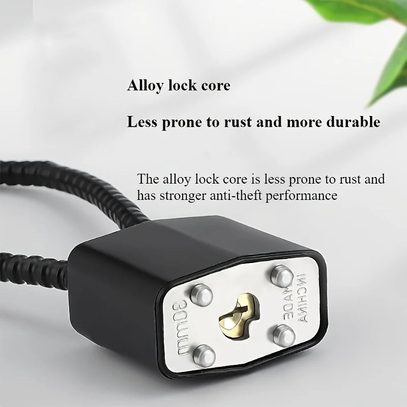 1pc Heavy Duty Steel Cable Padlock with 3 Keys - Anti-theft Lock Suitable for Cabinets, File Drawers Qme