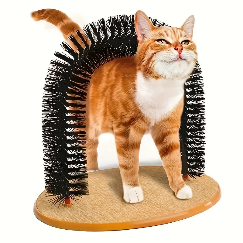 Cat grooming device, indoor cat brush toy, arch grooming device, cat massager toy Qme