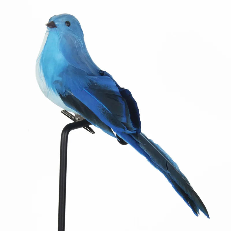 Creative Foam Feather Artificial Parrot Imitation Bird Model Home Qme Blue