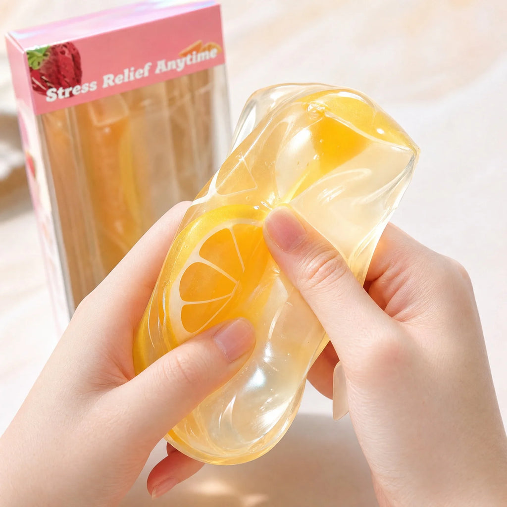 Long Rectangular Fruit Stress-relieving Toy Clear Ice Cubes Slow-rising Fidget Fun Toy for Adult Creative Holiday Halloween Gift Qme