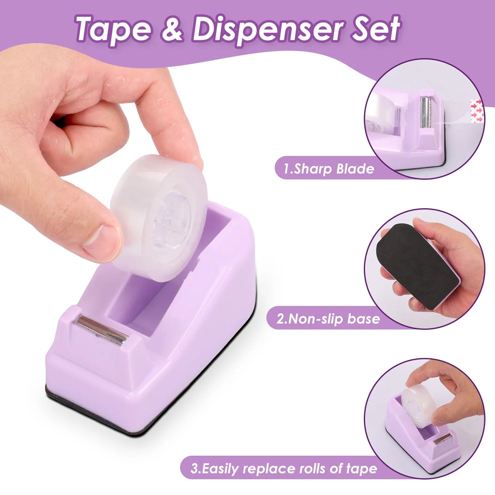 7Pcs/Set Organizer Accessories Set Office Supplies Stapler Staple Remover Paper Clips Back To School Student Stationery Kit Qme