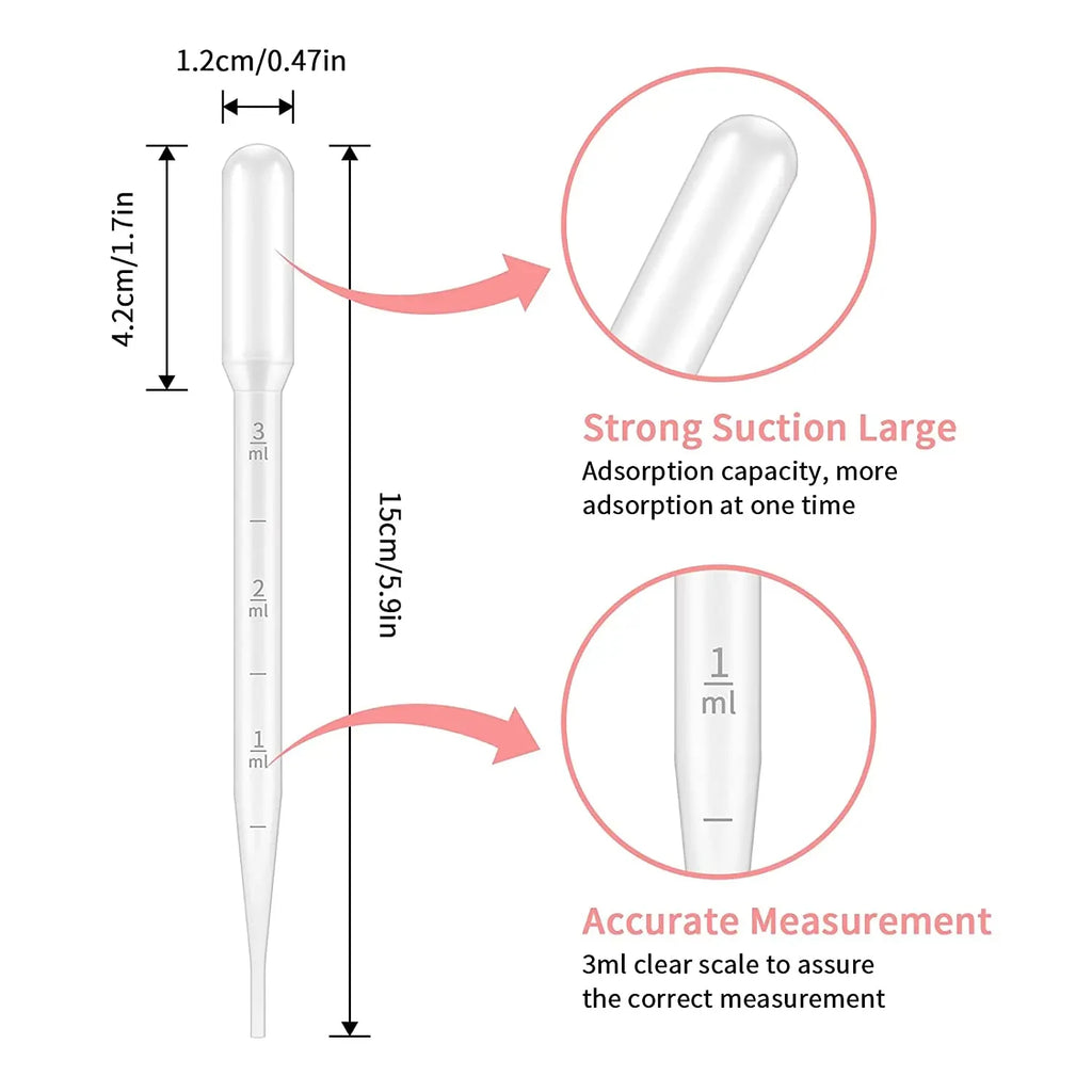 100Pcs/Lot Laboratory Pipette 1ml 2ml 3ml 5ml Plastic Disposable Graduated Container Liquid Dropper Equipment Straw Makeup Tools Qme