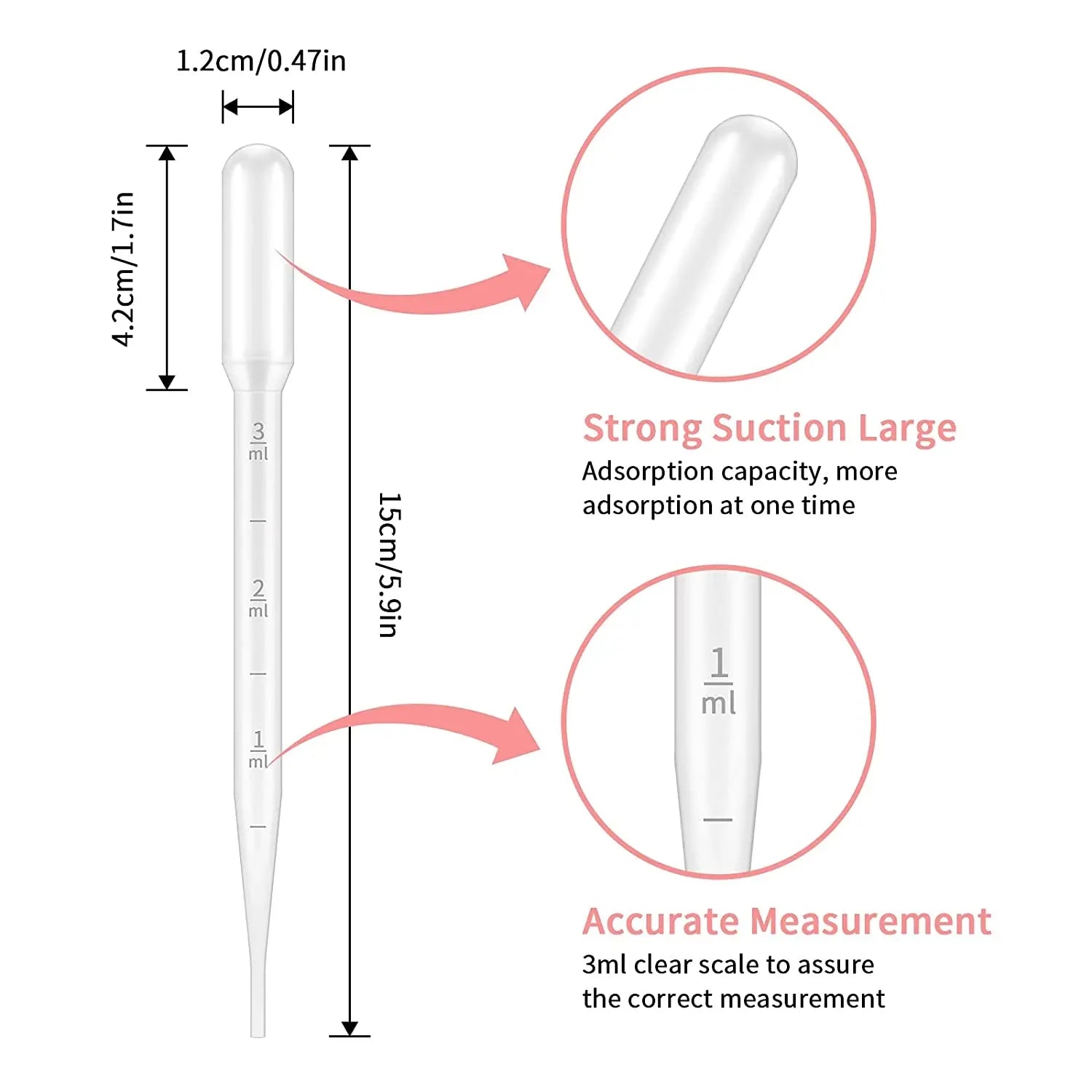 100Pcs/Lot Laboratory Pipette 1ml 2ml 3ml 5ml Plastic Disposable Graduated Container Liquid Dropper Equipment Straw Makeup Tools Qme