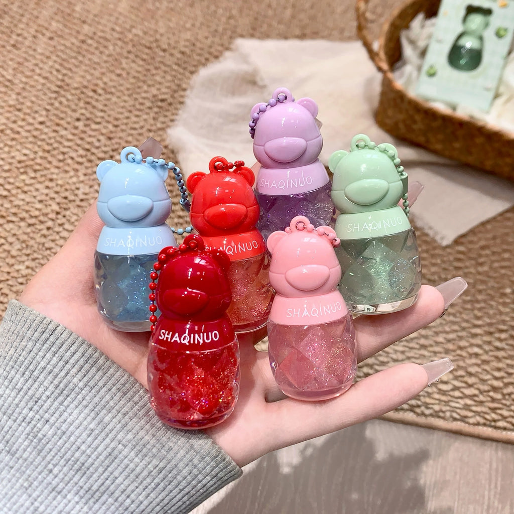 SHAQINUO Cute Fruit-flavored Lip Oil Can Be Key Pendant Hydrating Qme