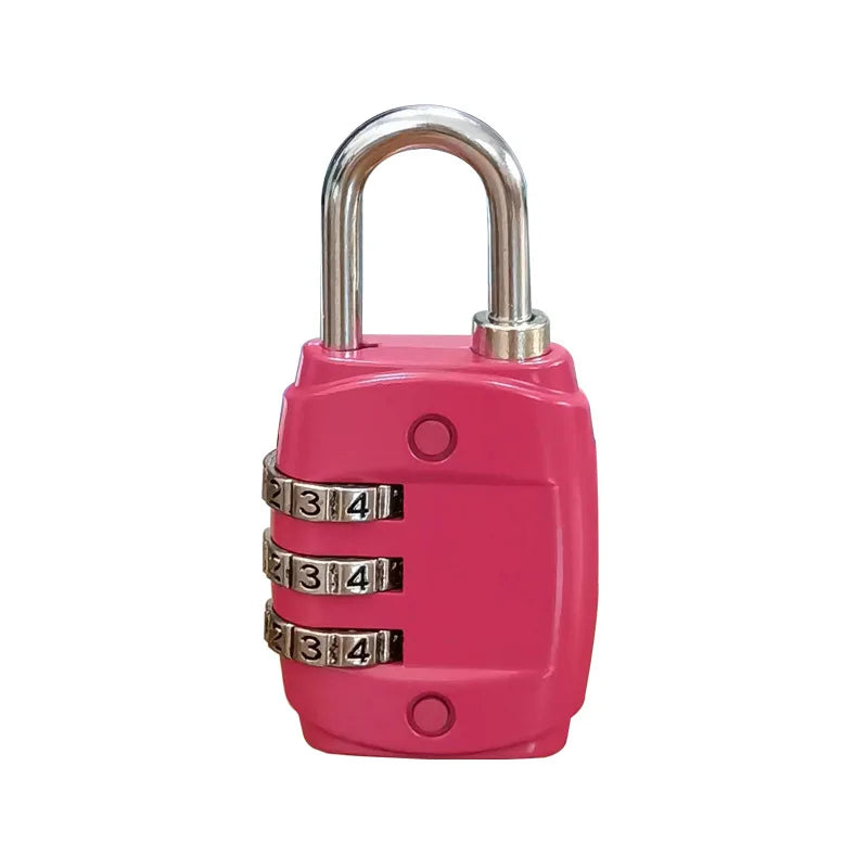 3 Digit Combination Padlock Mini Code Lock Luggage Lock for Suitcase Backpack Gym Locker Cabinet Drawer Travel Security Lock Qme Rose red 1pc