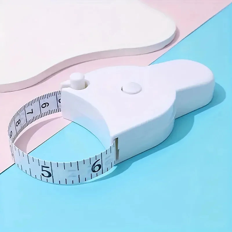 White Automatic Telescopic Tape Measure Body Measuring Sewing Ruler Qme