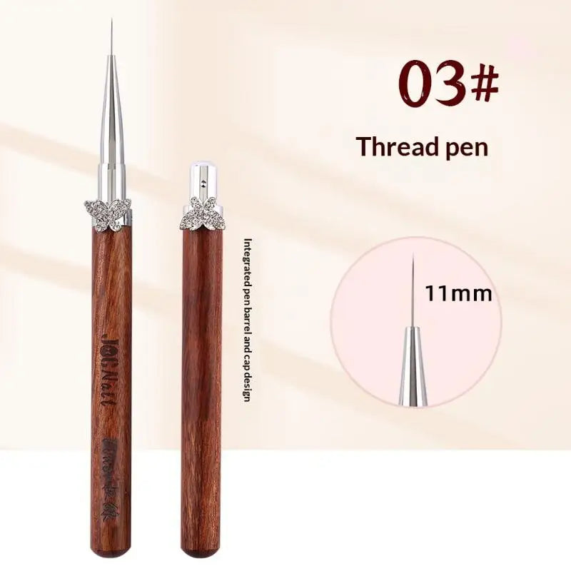 Nail Art Brushes Professional Tech Detachable Rod Zircon Butterfly Qme 3