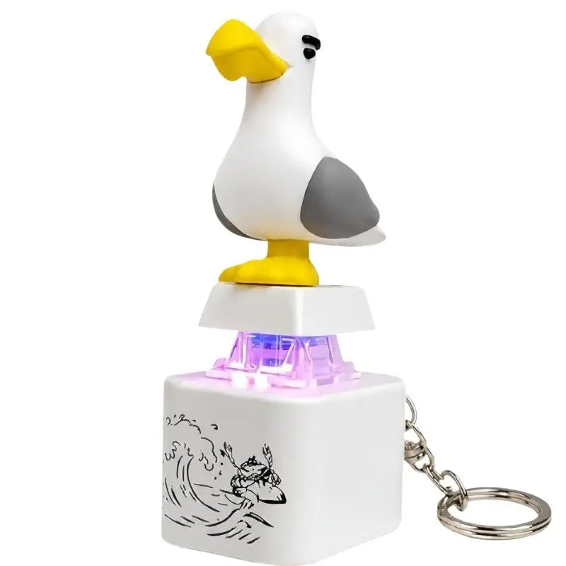 Seagull Mine Clicker Keychain Button LED Sound Durable Fidget Toy Qme