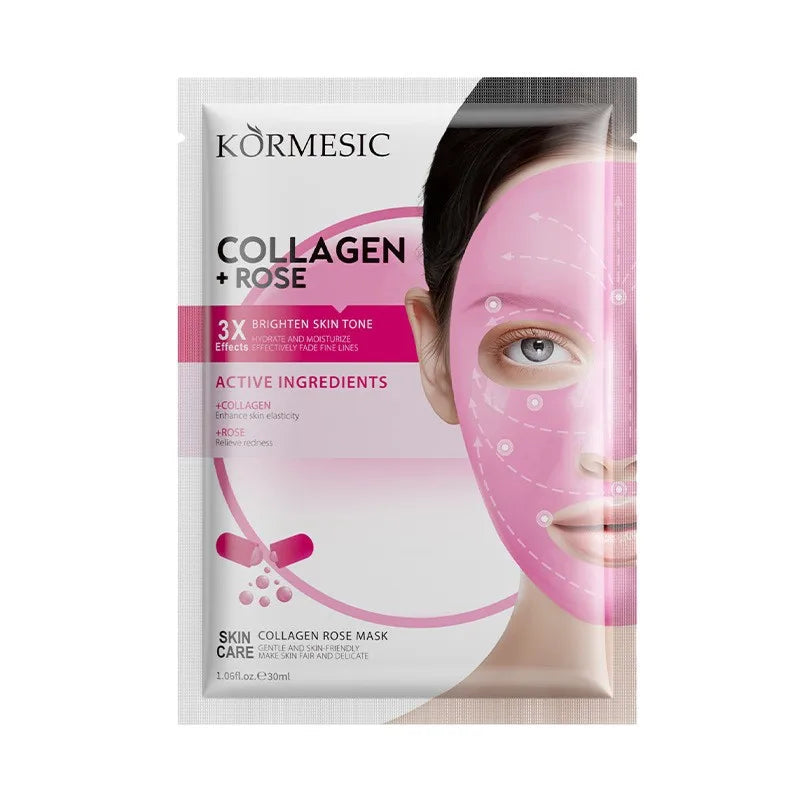Collagen Anti Wrinkle Facial Mask Anti Aging Fade Fine Lines Firm Skin Moisturizing Brightening SkinCare Korean Cosmetics Qme only 1 pc