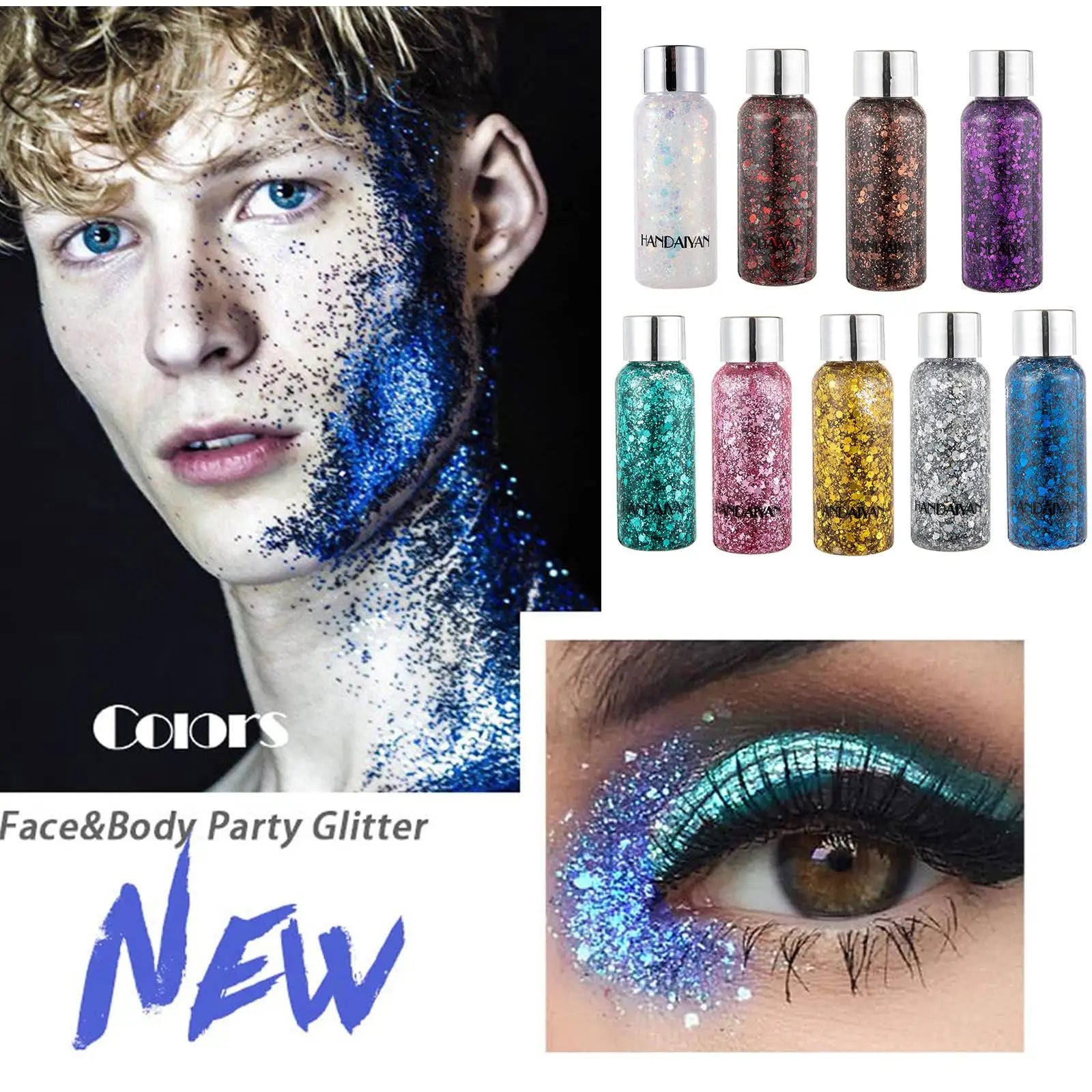 Glitter Body Lotion Diamond Gel Cream Eye Nail Hair Face Lasting Qme