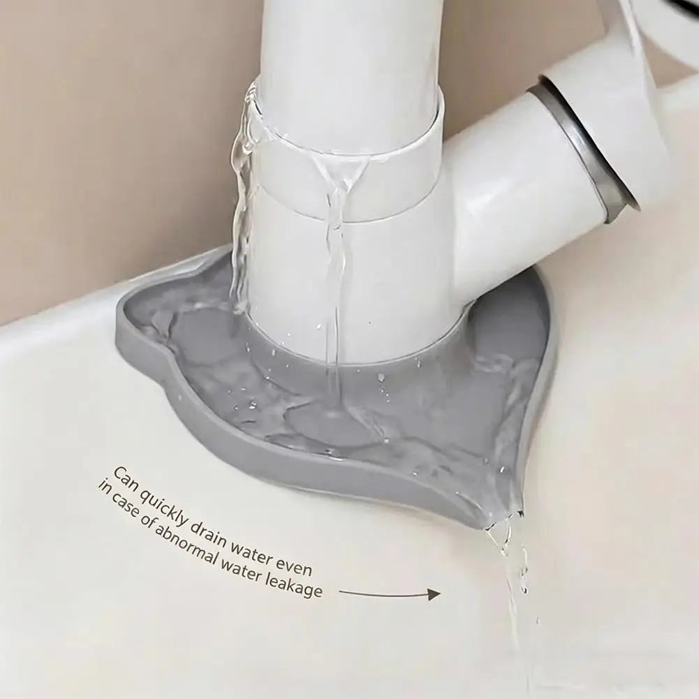 Silicone Faucet Mat Kitchen Sink Splash Guard Draining Pad Behind Qme