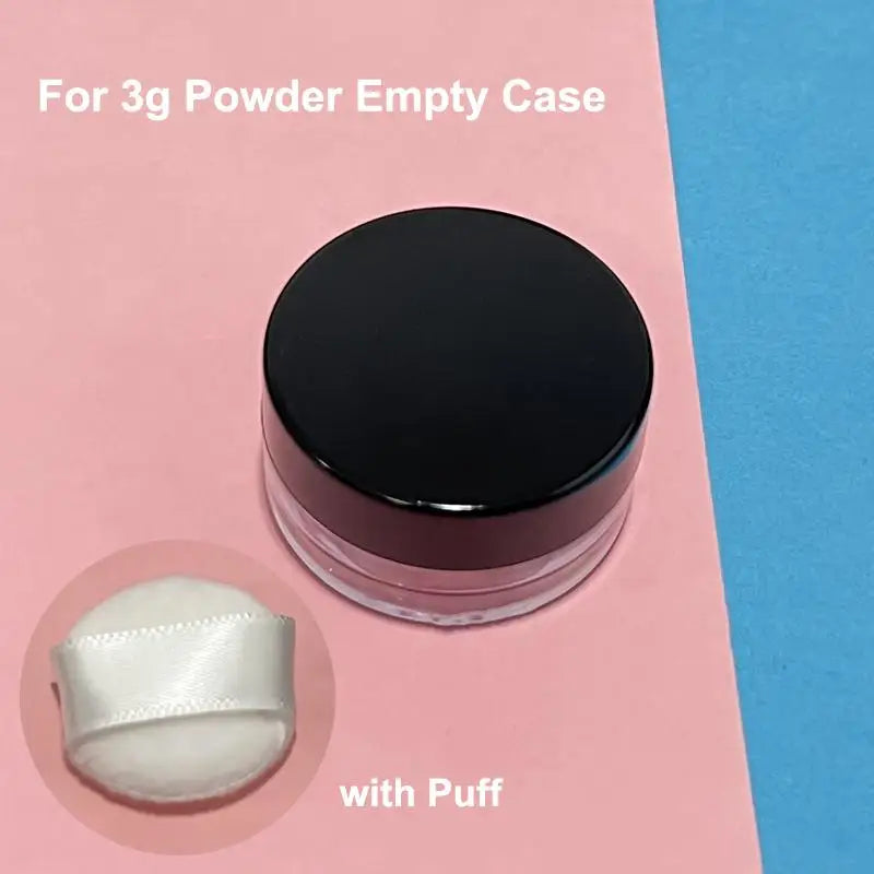 Plastic Empty Loose Powder Jar Makeup Puff Box Sifter Container Qme