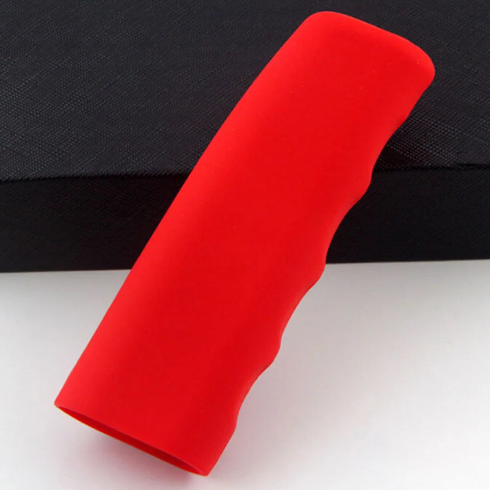 Universal Car Handbrake Cover Silicone Anti-slip Durable Handbrake Sleeve Protective Case Auto Accessories Decorations Qme Red