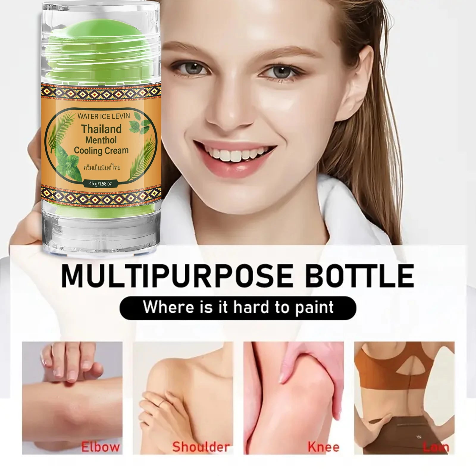 Menthol Cooling Body Lotion, Thailand Refreshing Moisturizing Skin Care Qme