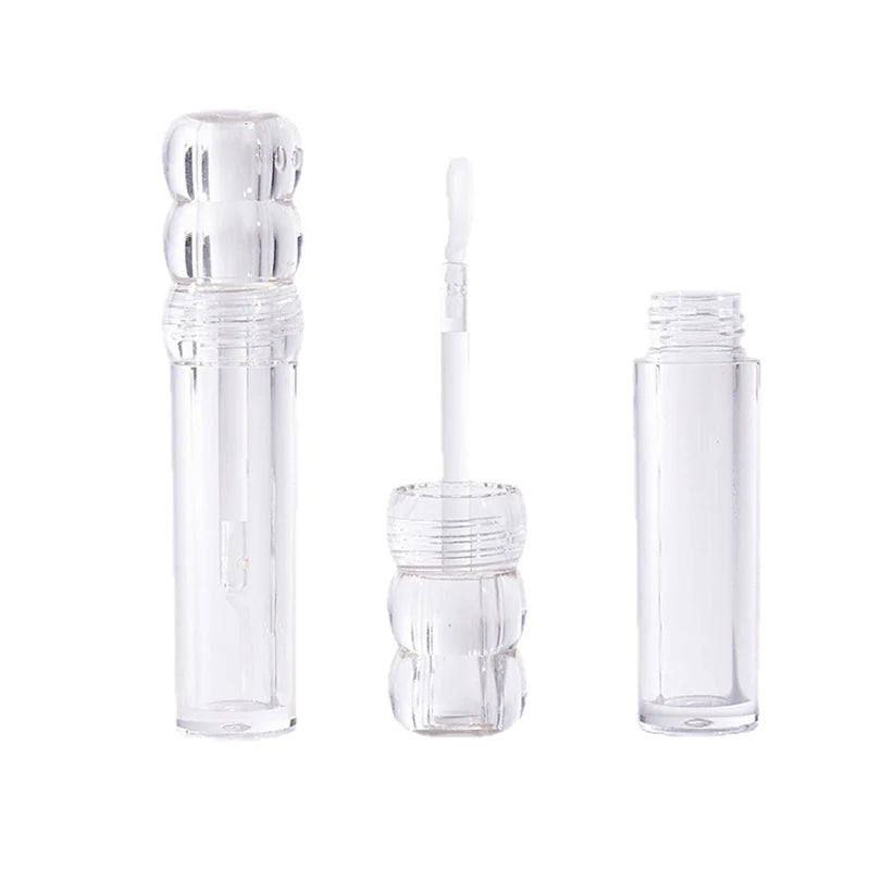 Empty Transparent Lipgloss Tubes Silicone Brush Round Cosmetic Tube Qme
