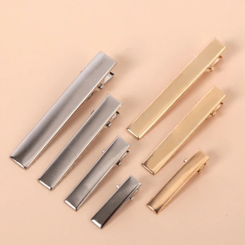 Metal Alligator Hair Clips Duckbill Blank Setting Base DIY Women Qme