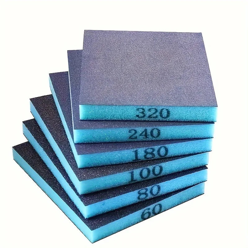 3pcs sandpaper sponge, coarse sand, medium sand, fine sand brick sandpaper, suitable for metal, wood, glass, washable and reusab Qme 6pcs