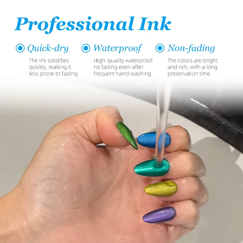 10Pcs/Set DIY Nail Art Graffiti Pen Nail Polish Pens Drawing Painting Point Liner Acrylic Painted Pen Waterproof Quick-drying Qme