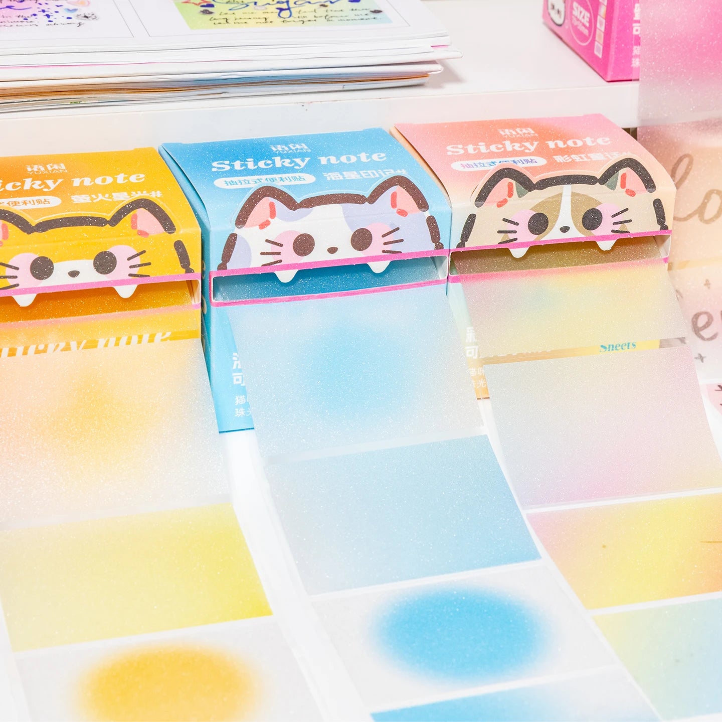 110 Pcs/Box Pull-out Memo Pad Creative Sticky Note Adhesive Labels Sticker DIY Scrapbooking Stickers Student Tearable Notepad Qme