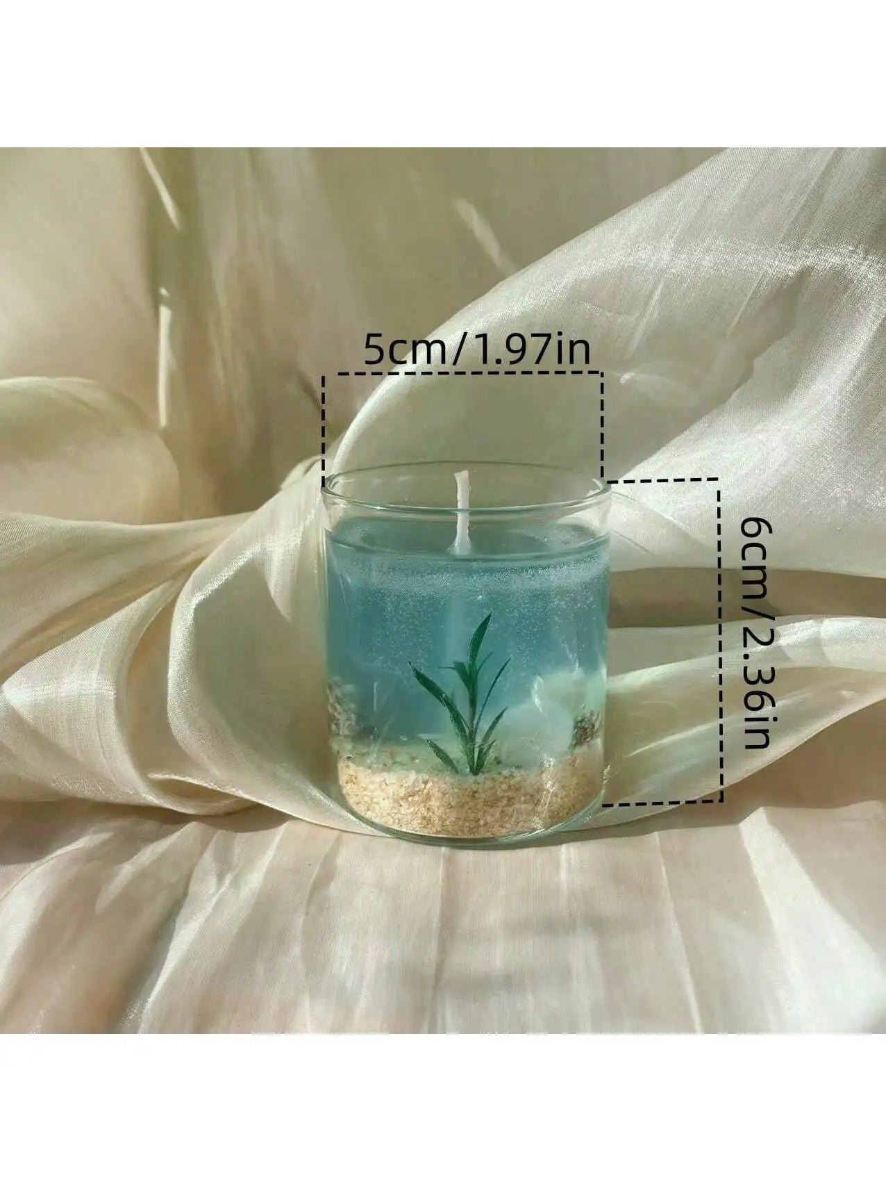 Box Crystal Cup Jelly Scented Candle Ocean Life Series Random Qme blue