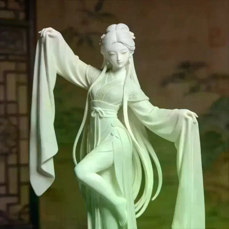 3D Printed Chinese Water Sleeve Dance Sculpture Elegant Classical Dancer Figurine Oriental Art Desktop Decor Art Collector Gifts Qme