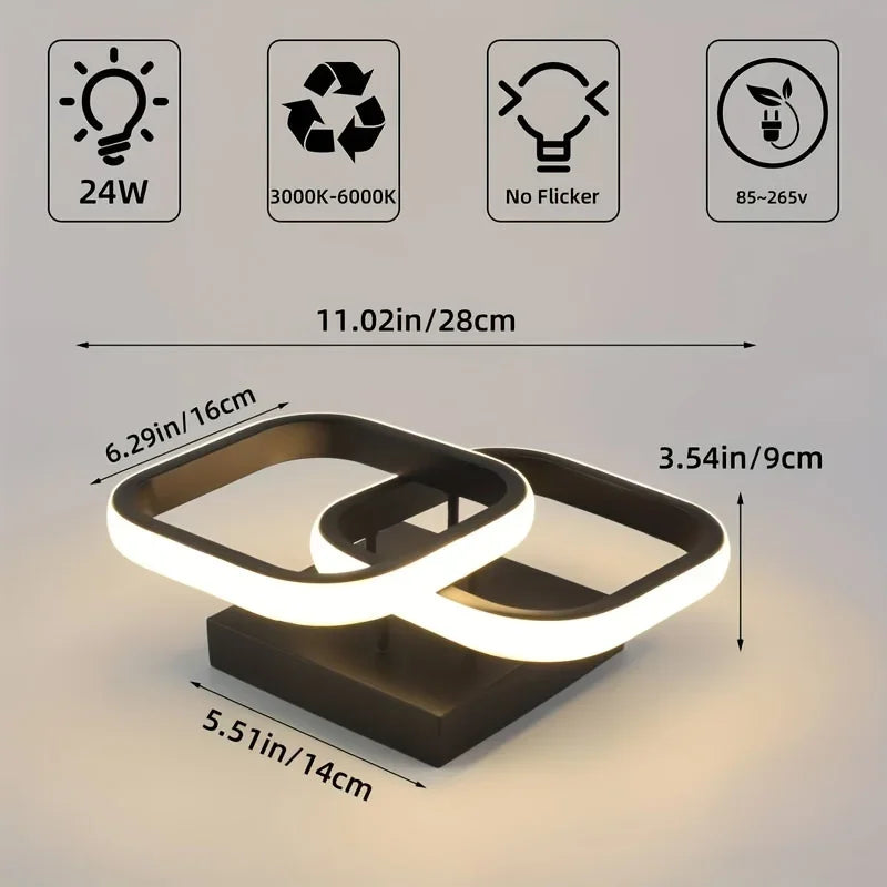 LED Corridor Light Minimalist Modern Small Light Living Room Bedroom Balcony Foyer Light Wardrobe Nordic Creative Ceiling Light Qme 2082Black