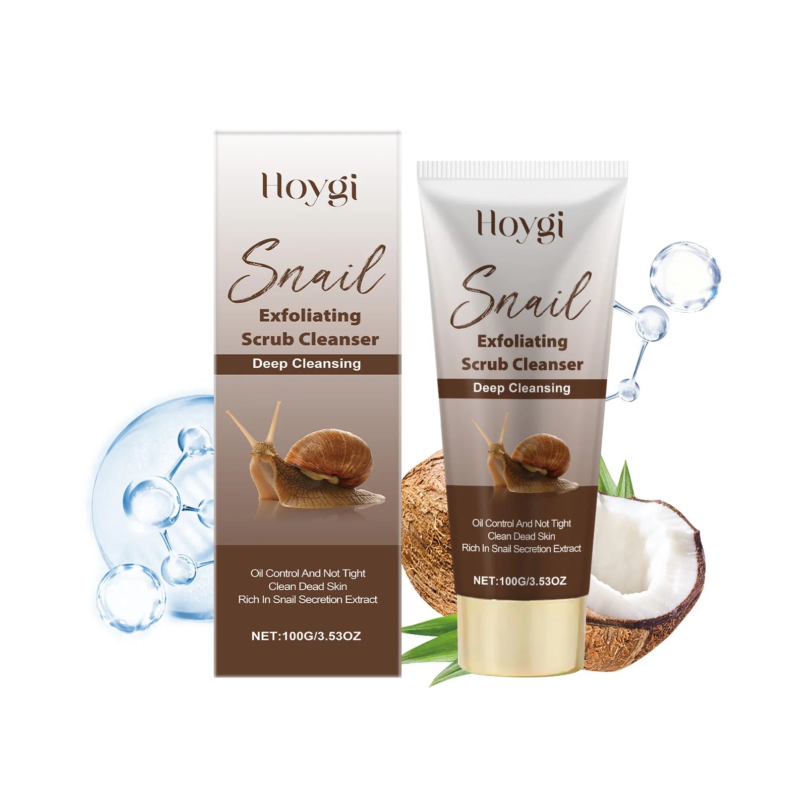 Snail Exfoliating Scrub Cleanser Contains Snail Mucin Gentle Cleansing Skin Brighten Effectively Remove Makeup Nourish Face Wash Qme 100g Boxed