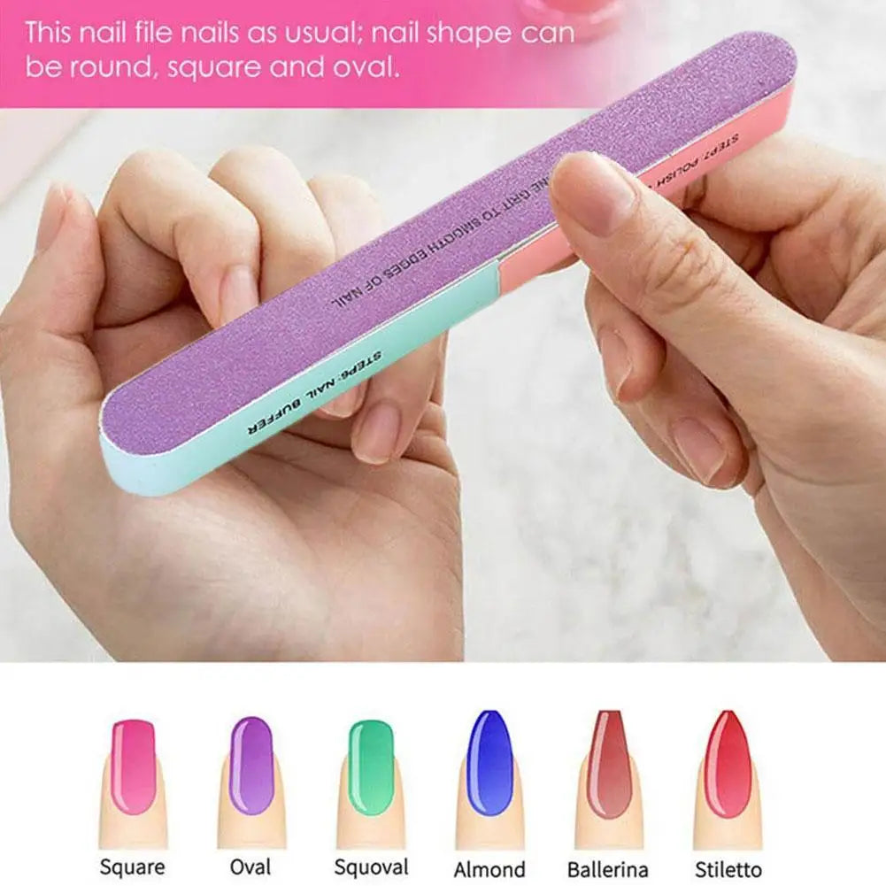 Professional Nail File Nail Buffers Blocks For Natural Nails Shine Smoother Upgrade Seven Steps Polisher Fingernail Files Buffer Qme