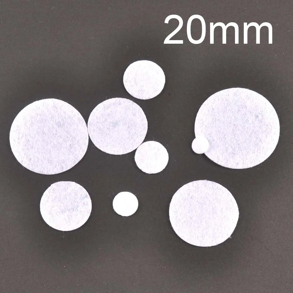 200Pcs Black White Round Felt Patches Apparel Appliques DIY Sew-On Clothes Decor Handmade Crafts Sewing Fabric Accessory 10-50mm Qme White-20mm