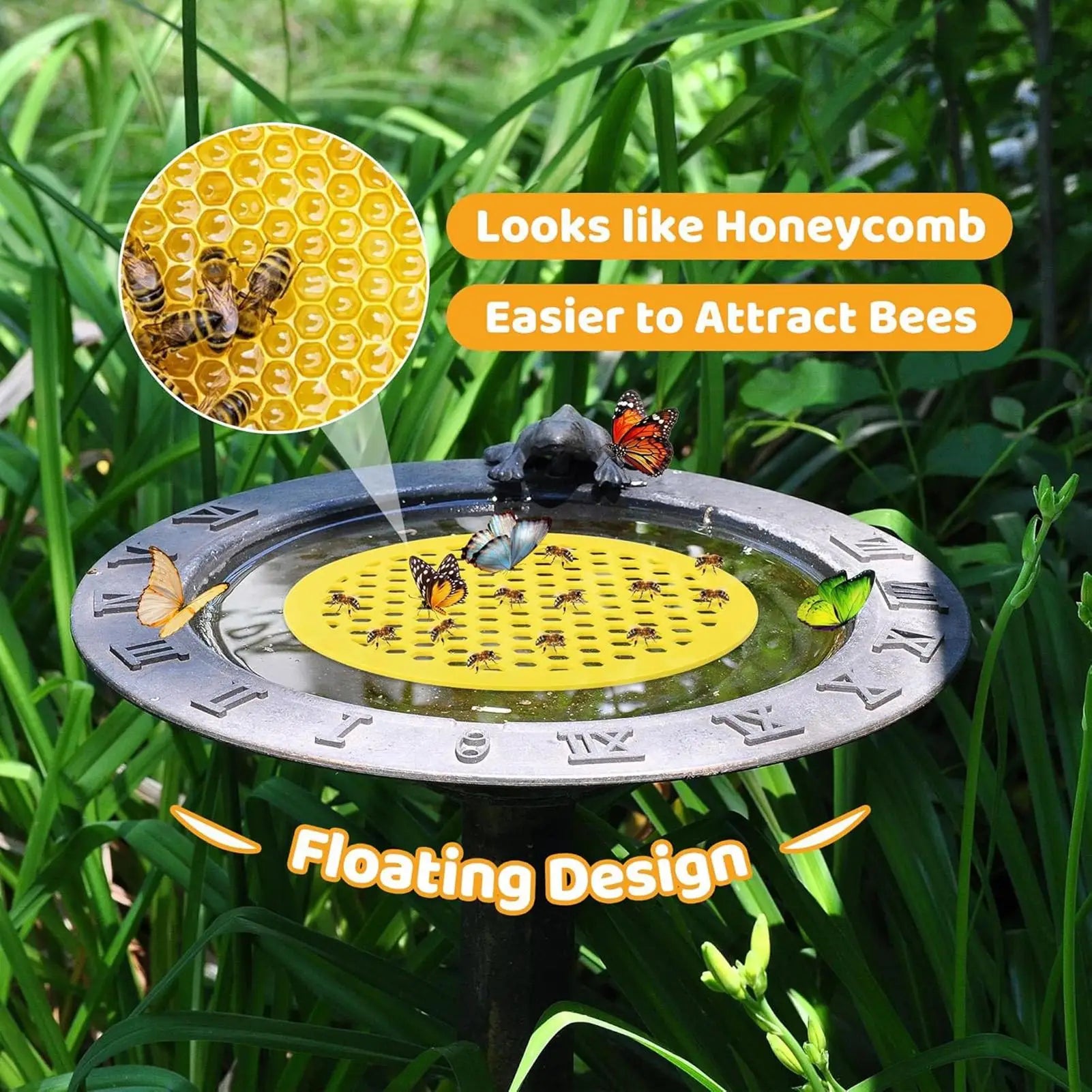 Bee Watering Station Bee Waterer Station Feeding Island Bee Drinking Water Dispenser for Outdoor Garden Butterfly Thirsty Qme Yellow