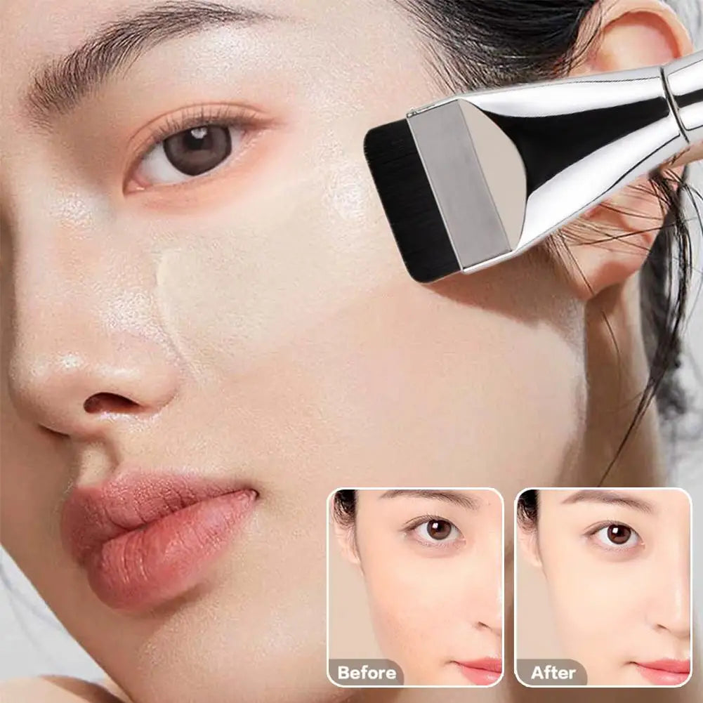Flat Makeup Brush Ultra Thin Blade Concealer Liquid Cream Powder Qme