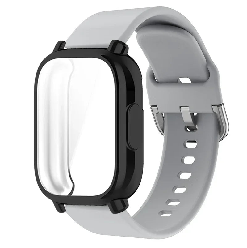 Protector Case+Silicone Strap For Xiaomi Redmi Watch 5 active/5 Lite Full Cover Screen TPU Soft Shell and Breathable Sport Band Qme HB For Redmi 5 Lite