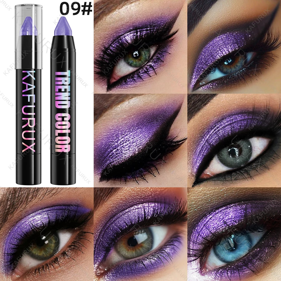 Metallic Glitter Eyeshadow Pencil Waterproof Pearlescent Nude Eye Qme 09