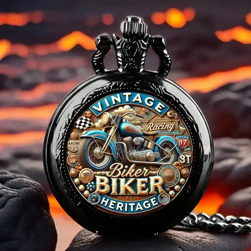 Motorcycle quartz pocket watch surprise blind box Qme
