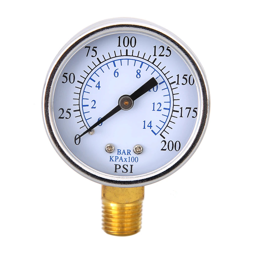 70mm Air Compressor Dual Scale Dial 200 PSI Pneumatic Hydraulic Fluid Pressure Gauge 1/4 NPT Bottom Mount for Air Gas Water Fuel Qme Pressure Gauge