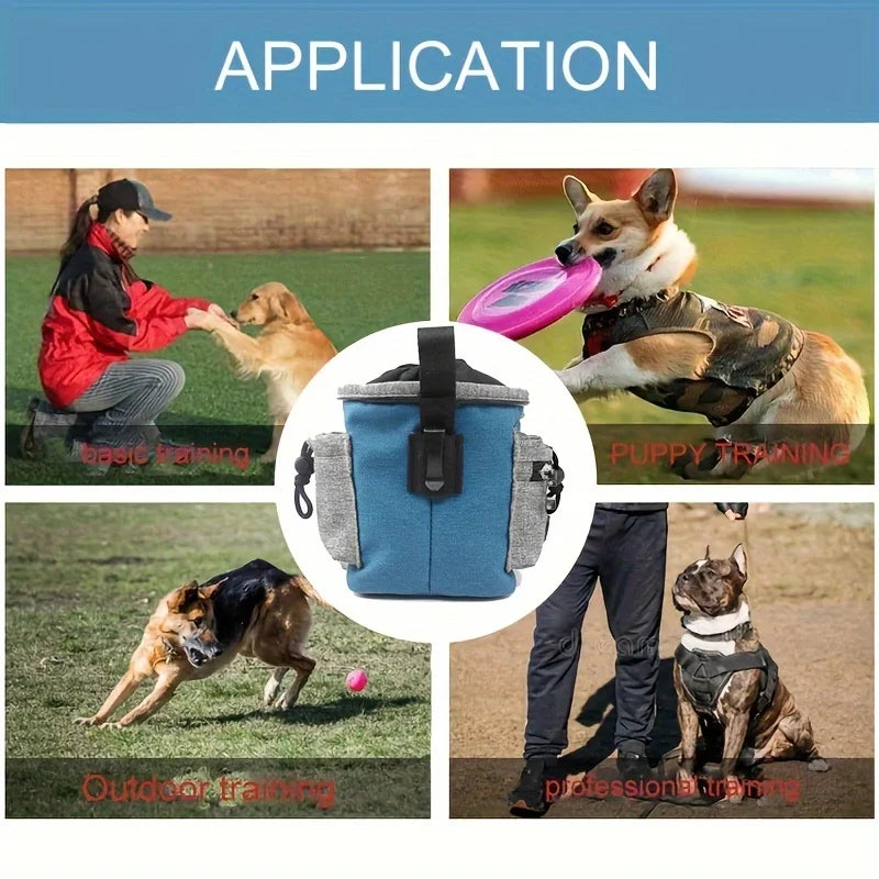 Pet color blocked snack bag training waist bag, multi-functional portable dog food waist bag Qme