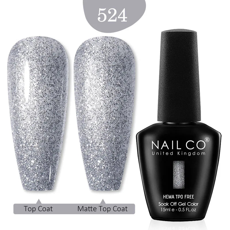 NAILCO Glitter Reflective Series Gel Nail Polish Nails Art Semi
