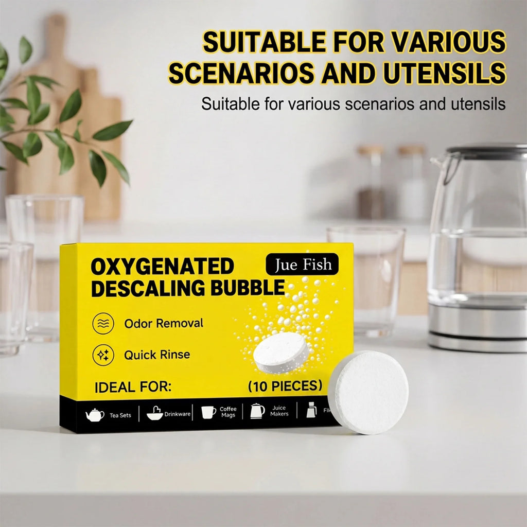 Oxygenated Descaling Bubble Tablets Removing Limescale Reduce Odor Kettles & Coffee Makers Cleaner Effervescent Cleaning Tablets Qme
