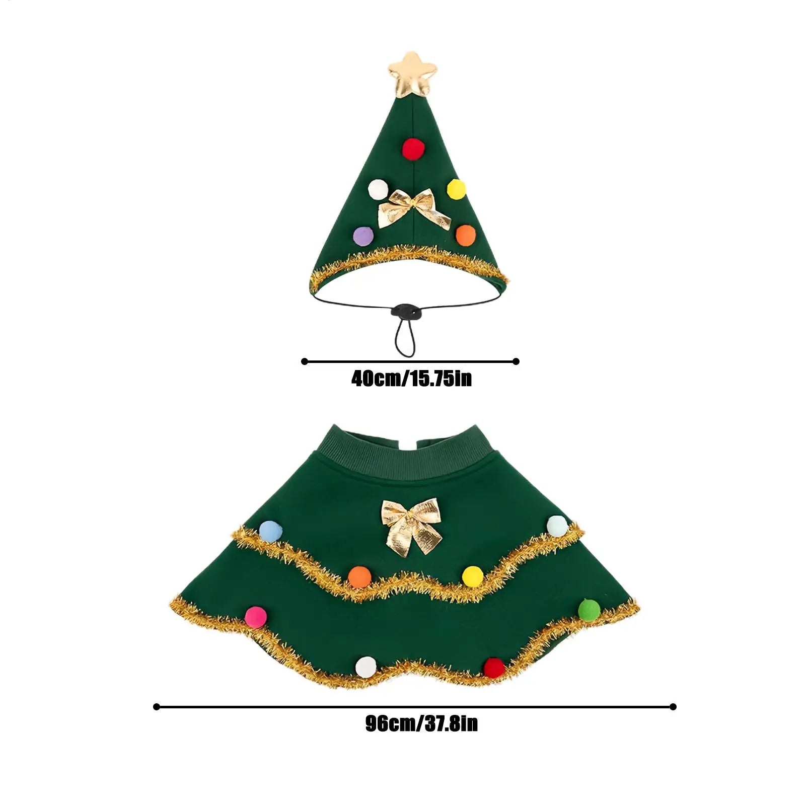 Puppy Christmas Outfit Tree Pet Funny Costumes Party Gathering Qme
