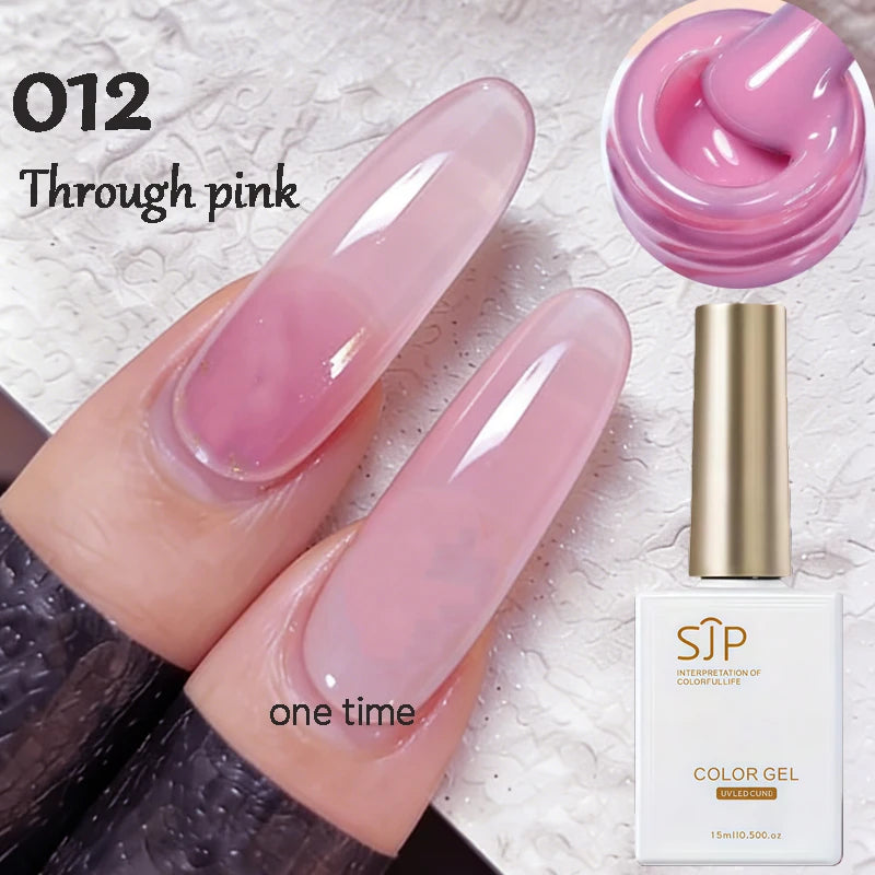 1 Jelly Gel Nail Polish Crystal Brown DIY Translucent Art Permanent Qme 012