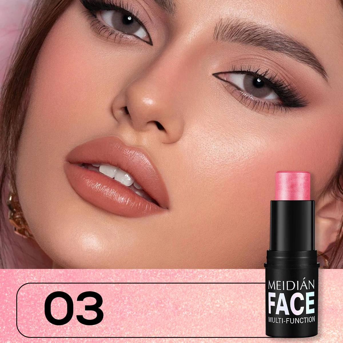Six-color Blush Lip Cheek Dual-use Stick Makeup Contour Natural Nude Qme 03
